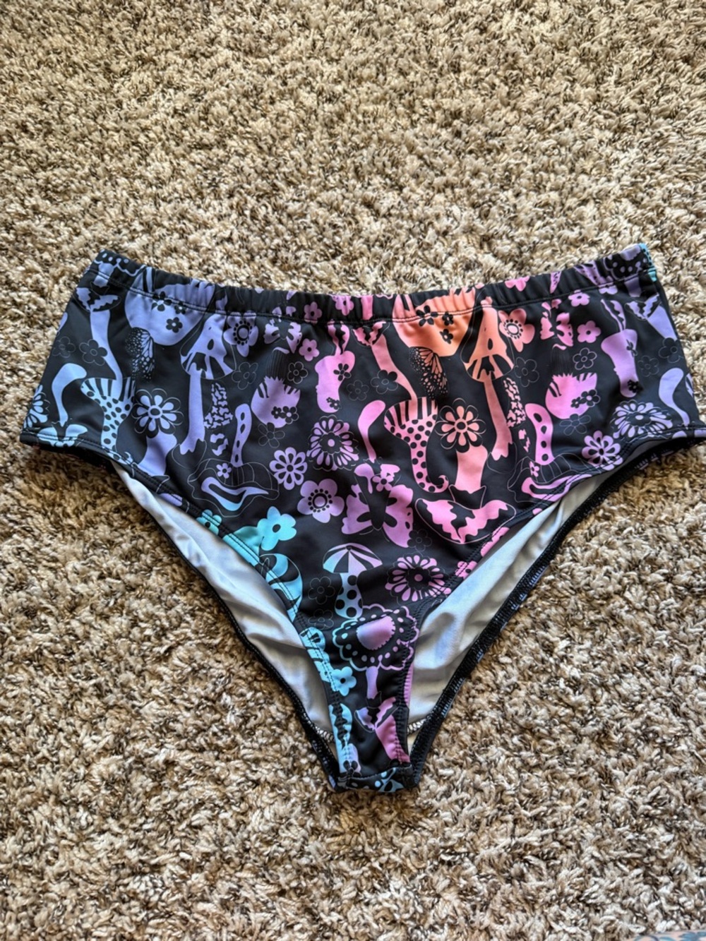 Current Mood Black Bikini Bottom with Pink Accent
